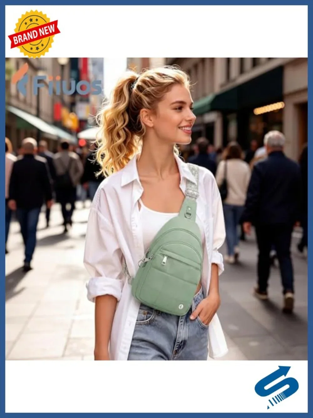 Anti Theft Sling Bag RFID Crossbody Lightweight Nylon Travel Hands-Free